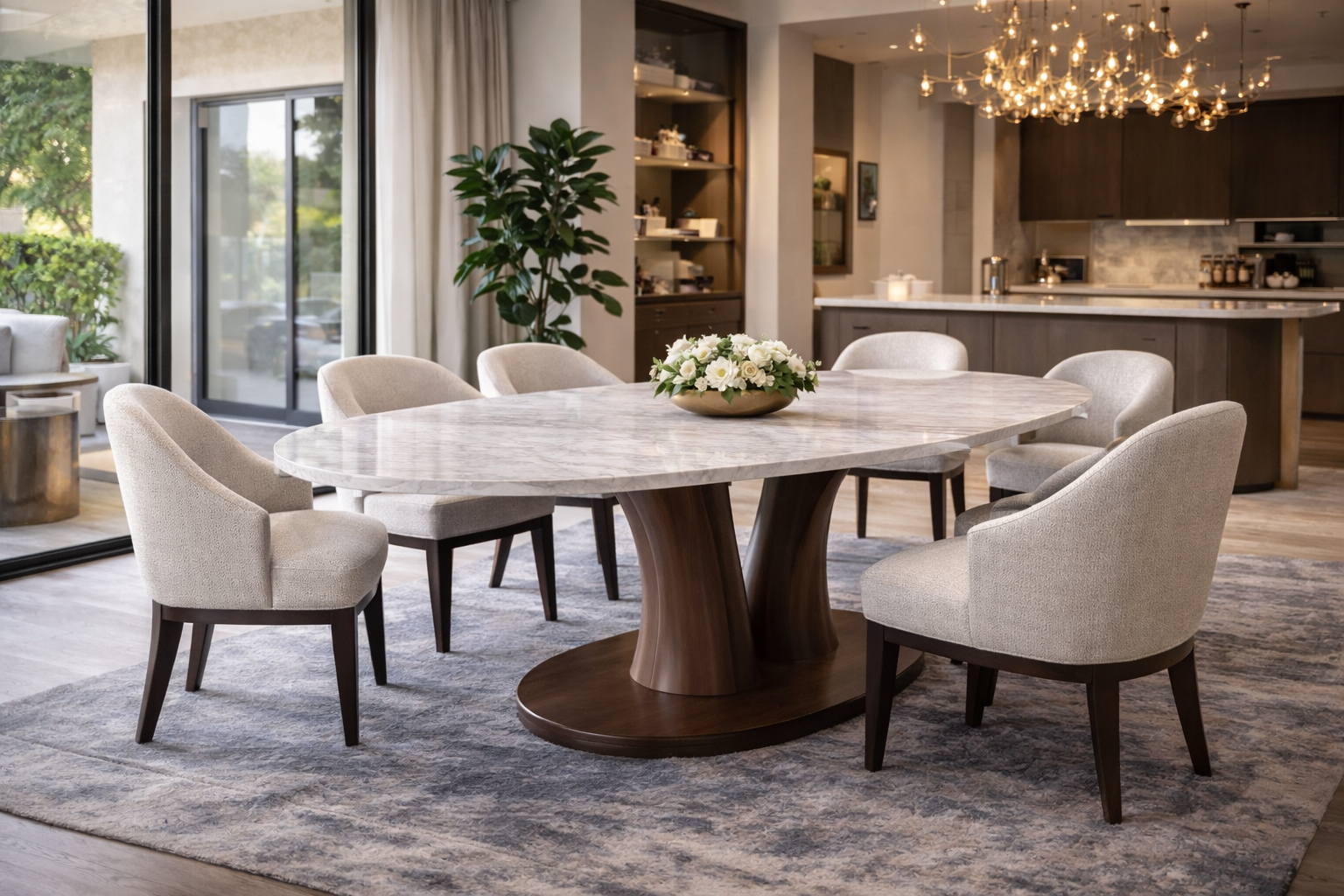 Completed furniture installation in luxury home